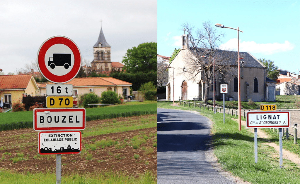 Bouzel et Lignat, lieux d'installation des bassines