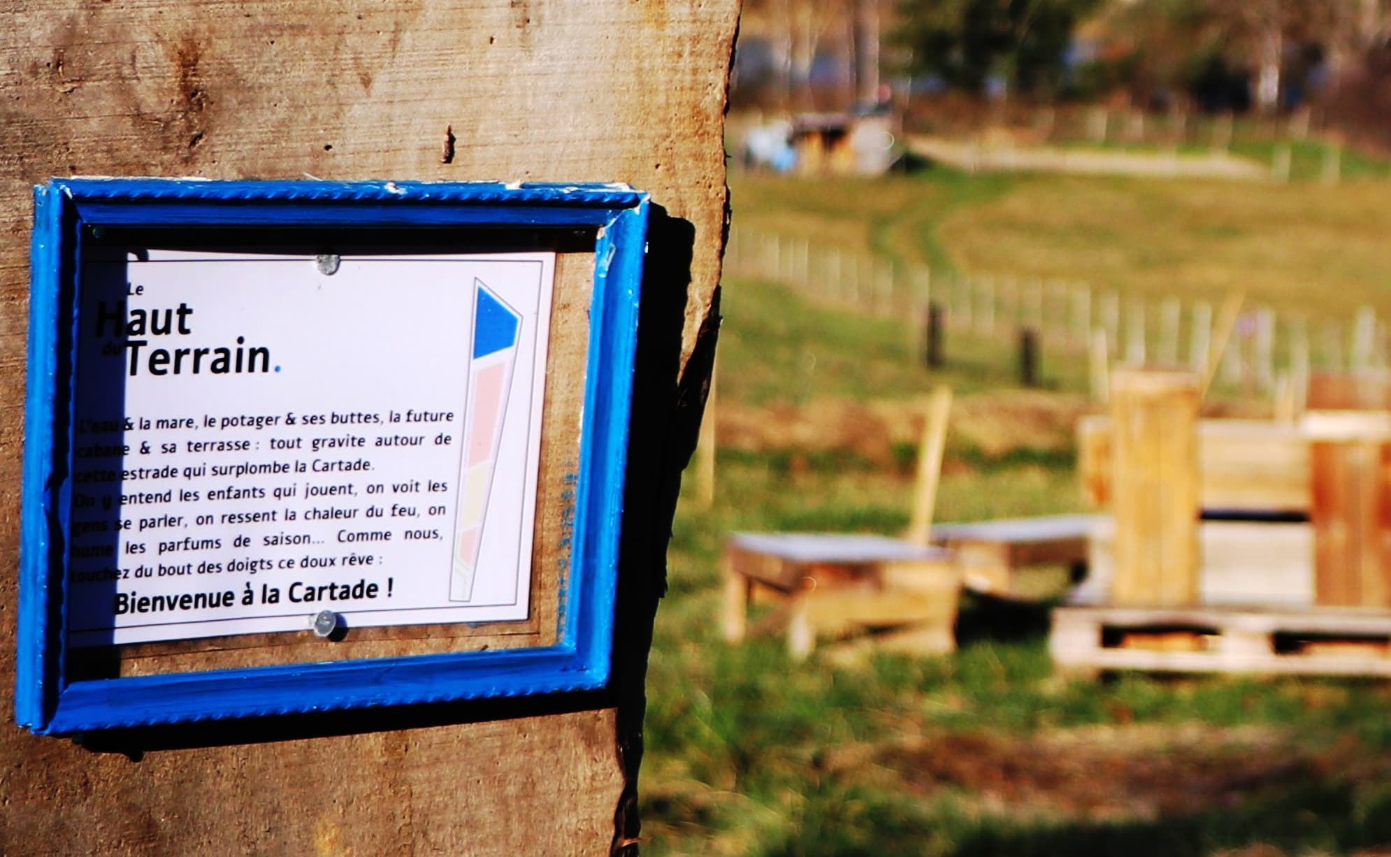 Panneau Bienvenue à la Cartade