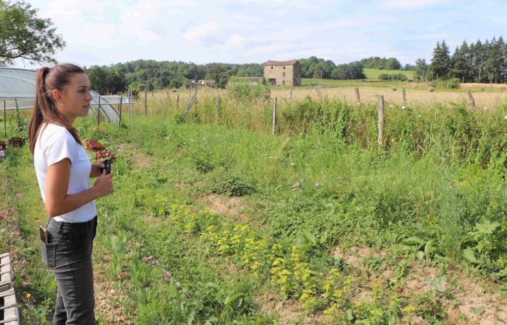 Suzanne avec les fleurs vivaces