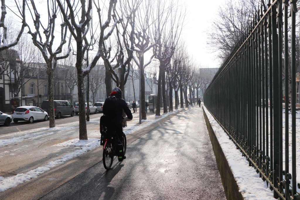 Piste cyclable cours Sablon