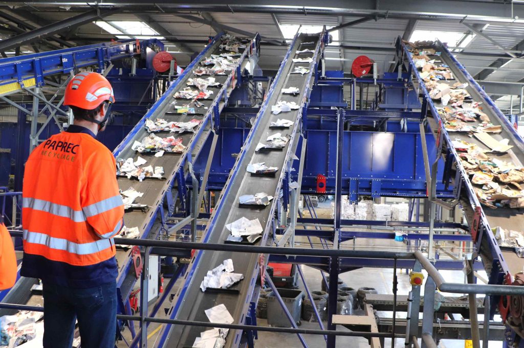 Chaîne de tri des emballages papier et carton