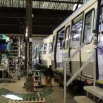 Rames du métro parisien en rénovation